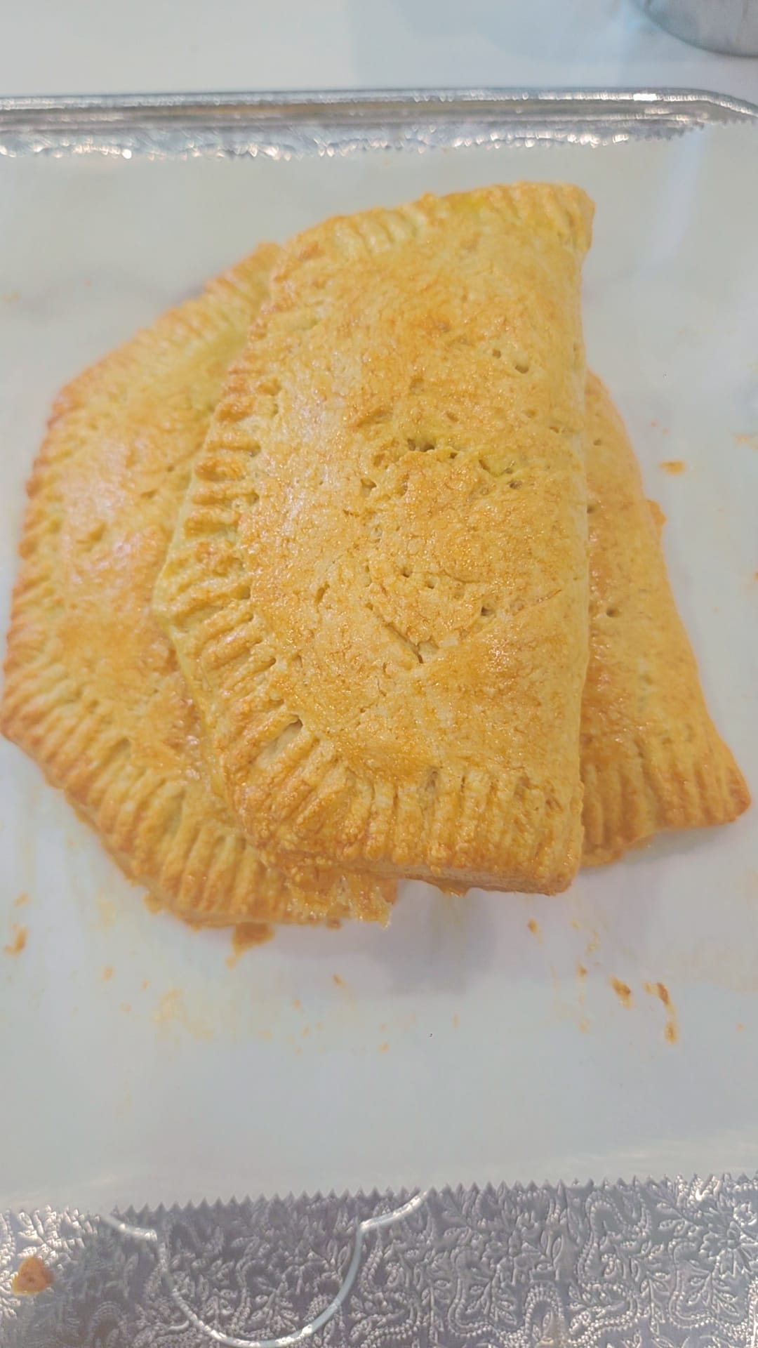 Golden baked hand pies / pastries